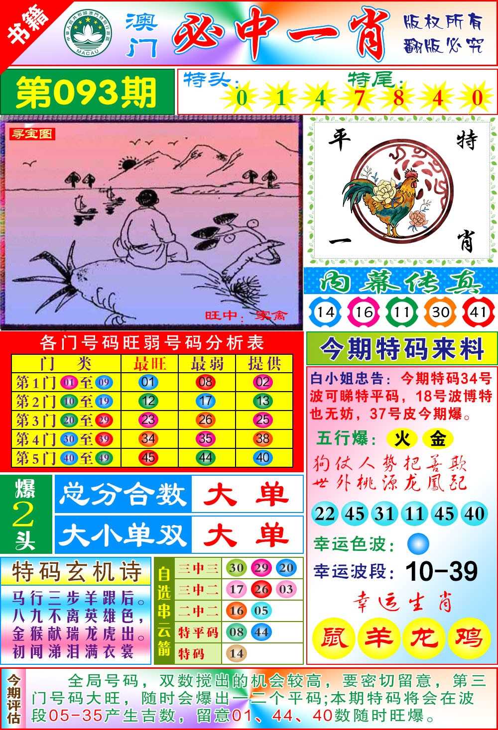 093期澳门玄机一特[图]